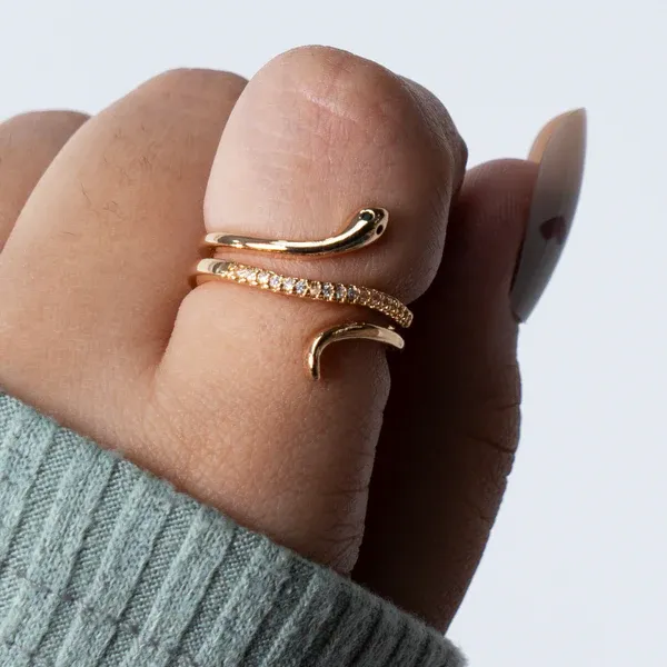 Elegant Snake Wrap Adjustable Ring